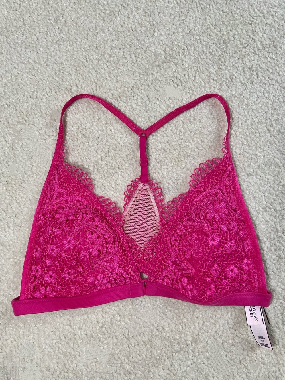 NEW Victoria's Secret Hot Pink Lace Bralette